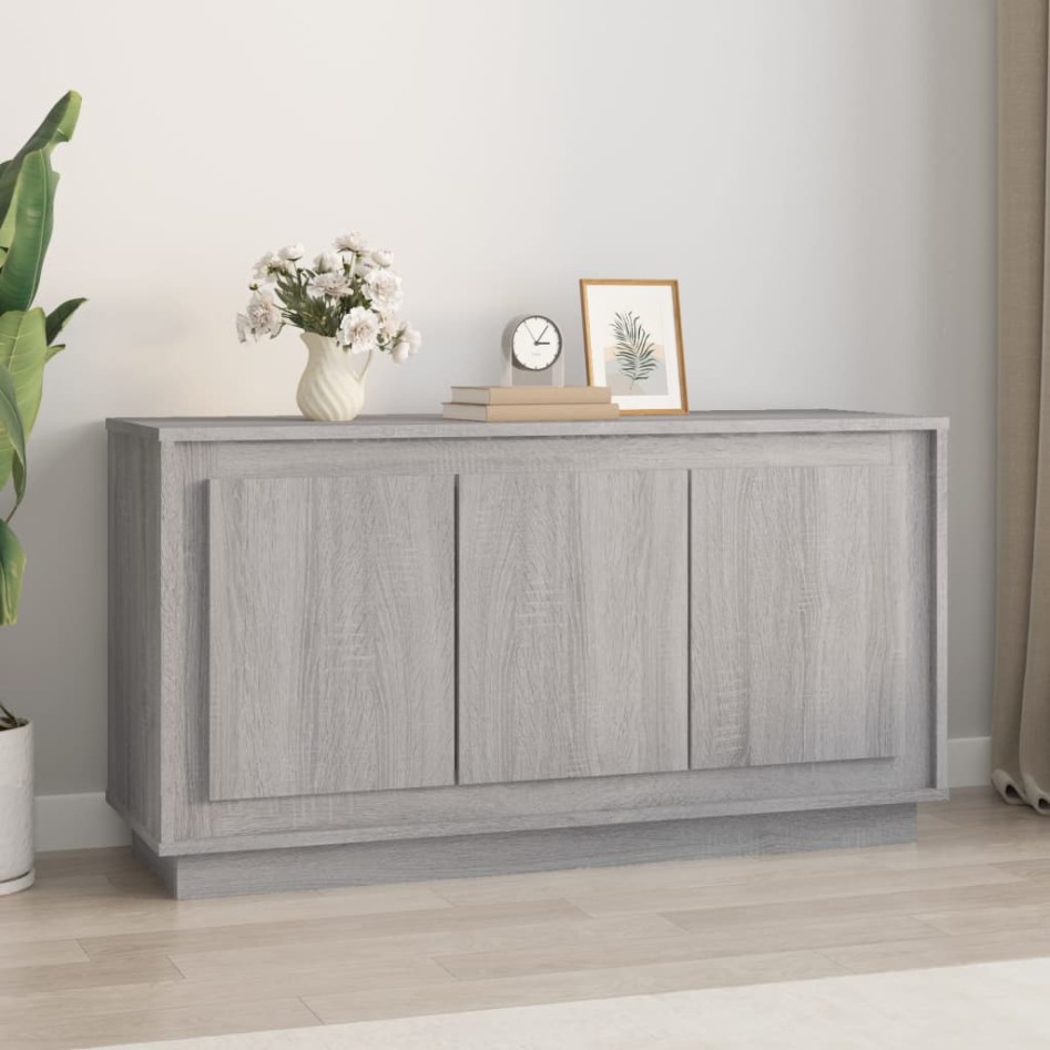 Aparador madera contrachapada gris Sonoma 102x35x55