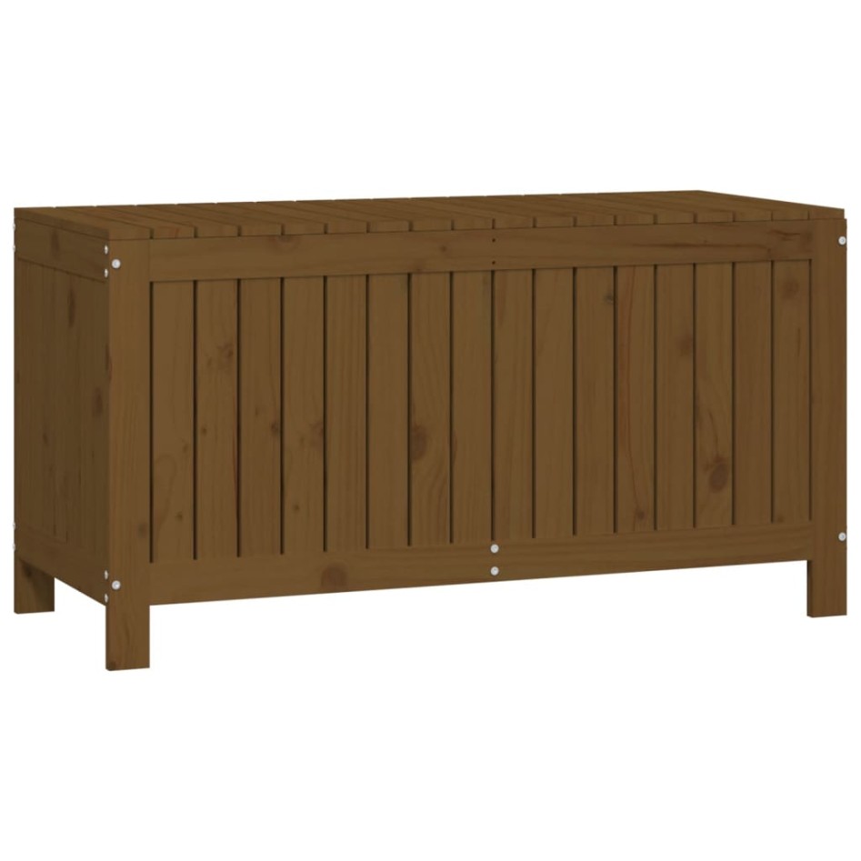Caja de almacenaje jardín madera pino marrón miel 115x49x60