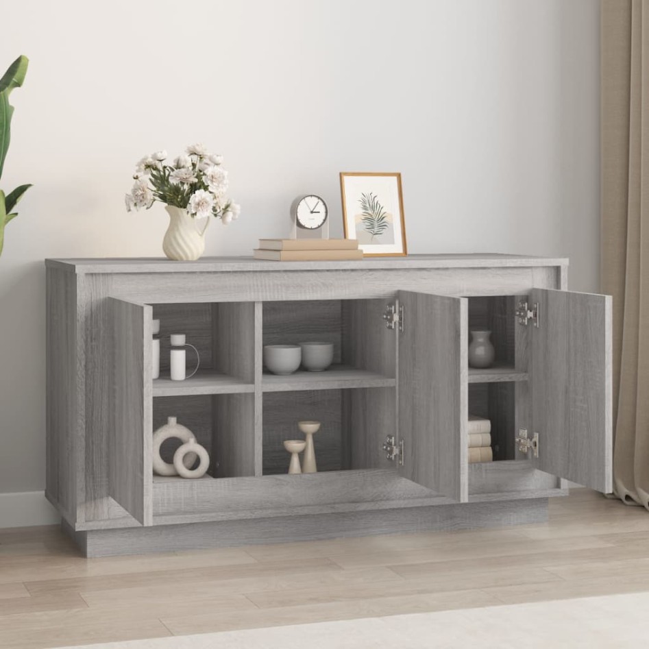 Aparador madera contrachapada gris Sonoma 102x35x55
