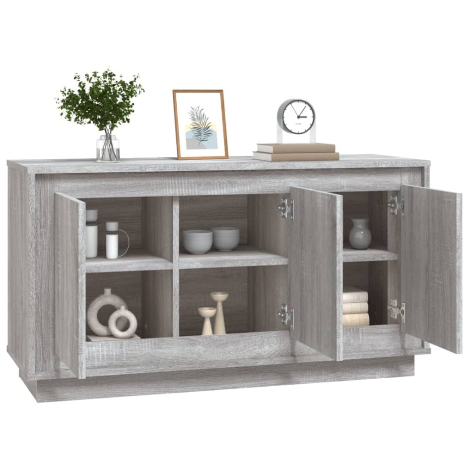 Aparador madera contrachapada gris Sonoma 102x35x55