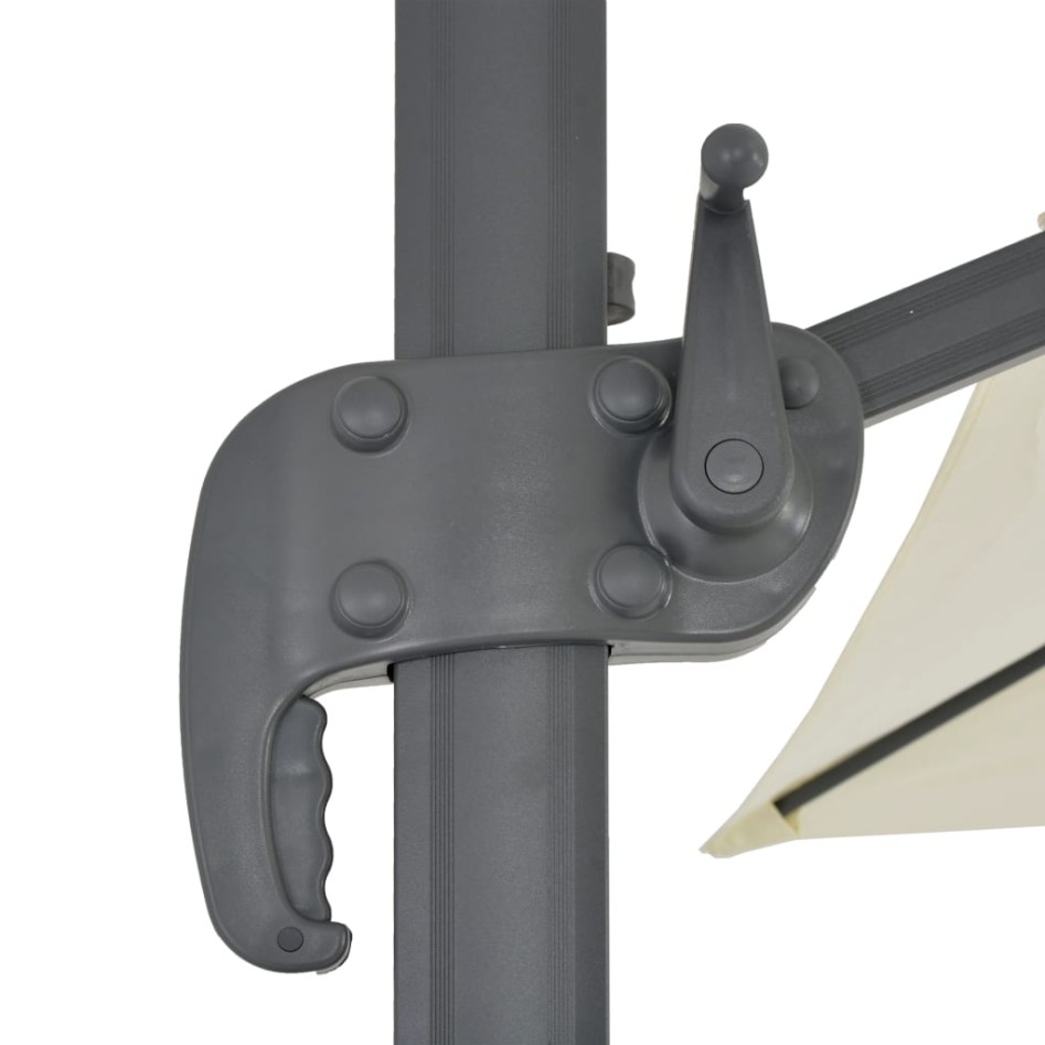 Sombrilla jardín voladiza con palo de aluminio arena 400x300