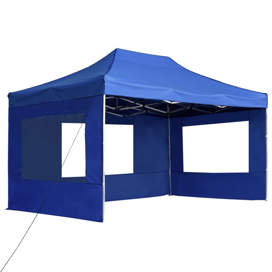 Carpa plegable profesional con paredes aluminio azul 4,5x3