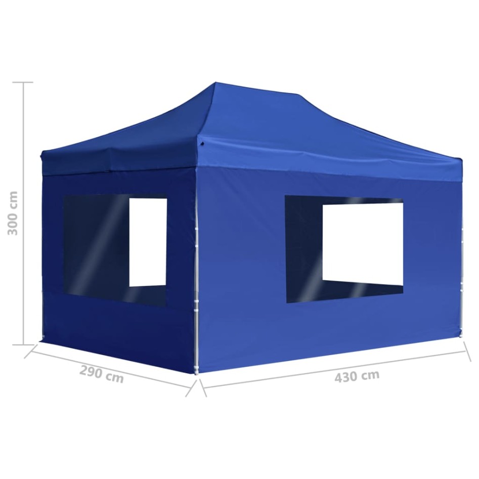 Carpa plegable profesional con paredes aluminio azul 4,5x3