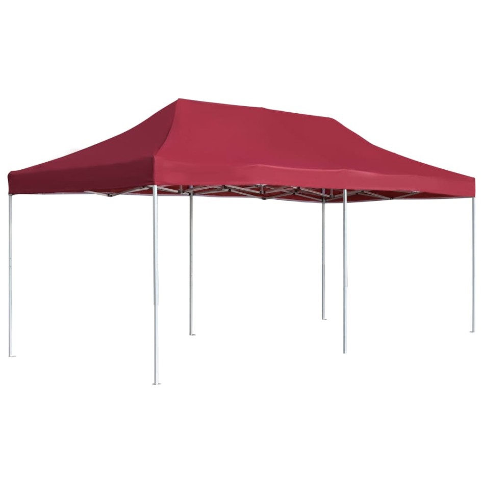 Carpa plegable profesional de aluminio rojo vino tinto