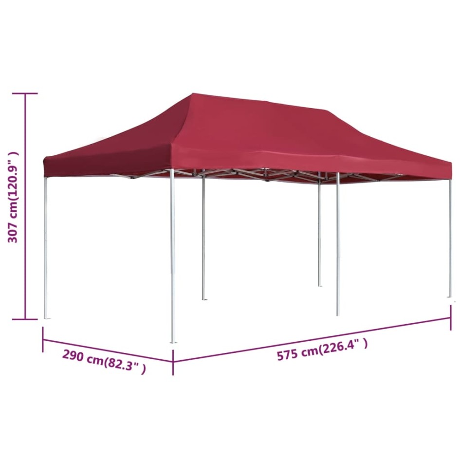 Carpa plegable profesional de aluminio rojo vino tinto