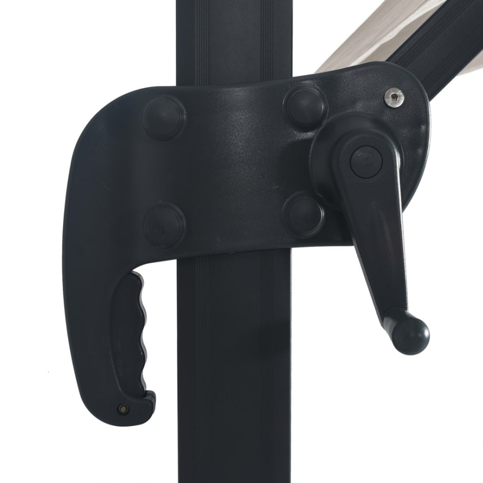 Sombrilla voladiza luces LED y poste aluminio arena 4x3