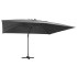 Sombrilla voladiza luces LED poste aluminio antracita 4x3