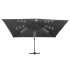 Sombrilla voladiza luces LED poste aluminio antracita 4x3
