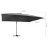 Sombrilla voladiza luces LED poste aluminio antracita 4x3