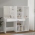 Tocador con LED y 2 armarios madera contrachapada blanco