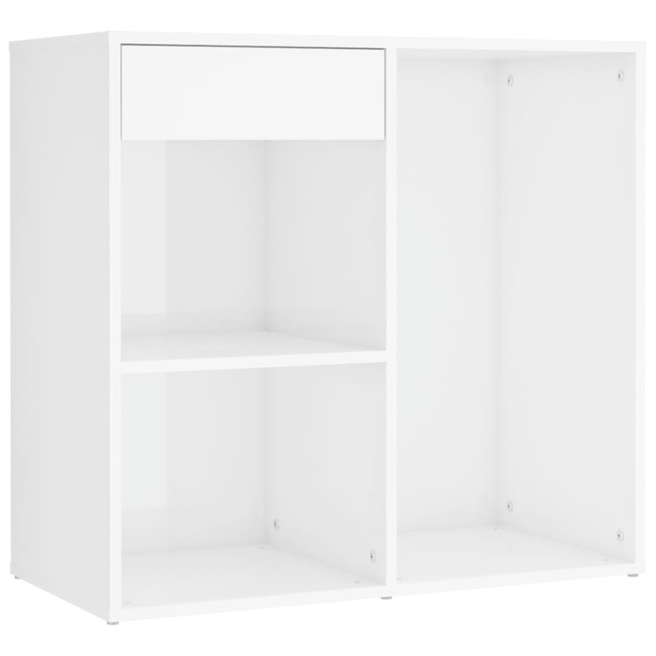 Tocador con LED y 2 armarios madera contrachapada blanco