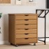 Cajonera con ruedas MOSS madera maciza pino marrón