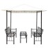 Pérgola de jardín con mesa y bancos 2,5x1,5x2,4