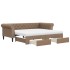 Sofá cama nido con cajones cuero sintético cappuccino 90x200