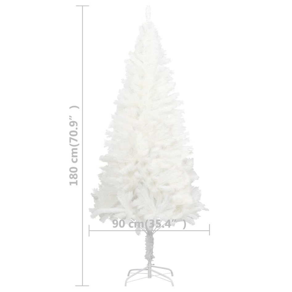 Árbol artificial de Navidad con hojas realistas blanco 180