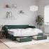 Sofá cama nido con cajones terciopelo verde oscuro 80x200