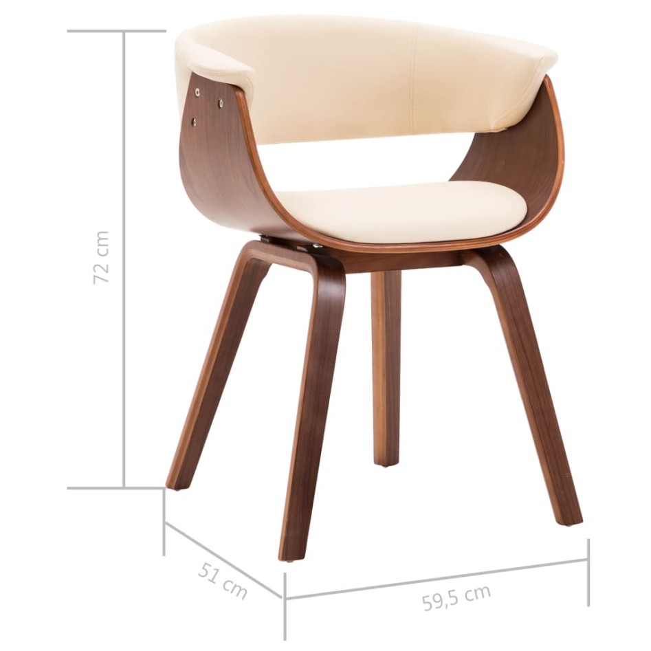 Silla de comedor madera curvada y cuero sintético