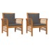 Sillones con cojines gris oscuro 2 uds madera maciza de