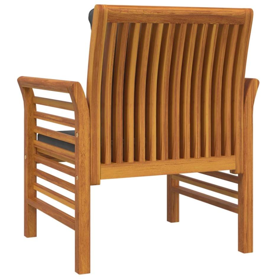 Sillones con cojines gris oscuro 2 uds madera maciza de