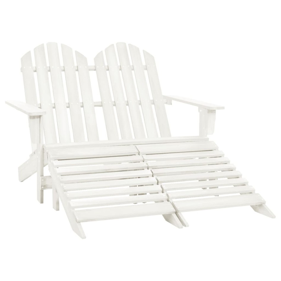 Silla Adirondack de jardín 2 plazas madera maciza abeto
