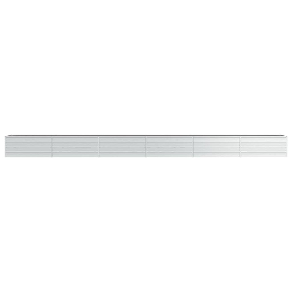 Arriate de acero galvanizado plateado 600x80x45