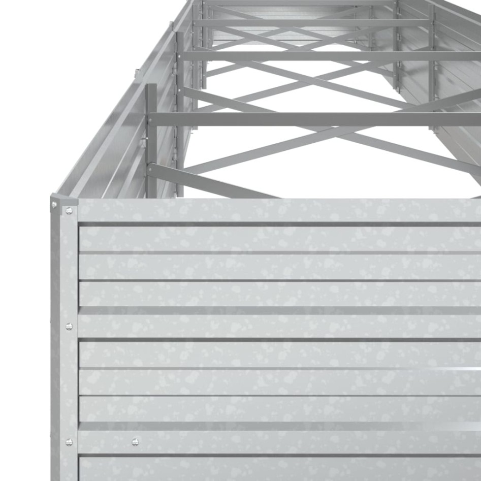 Arriate de acero galvanizado plateado 600x80x45