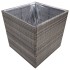 Jardinera ratán sintético gris 80x80x80