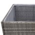 Jardinera ratán sintético gris 80x80x80