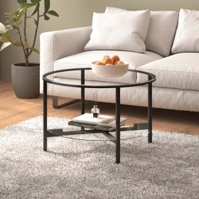 Mesa de centro vidrio templado negro y transparente 70