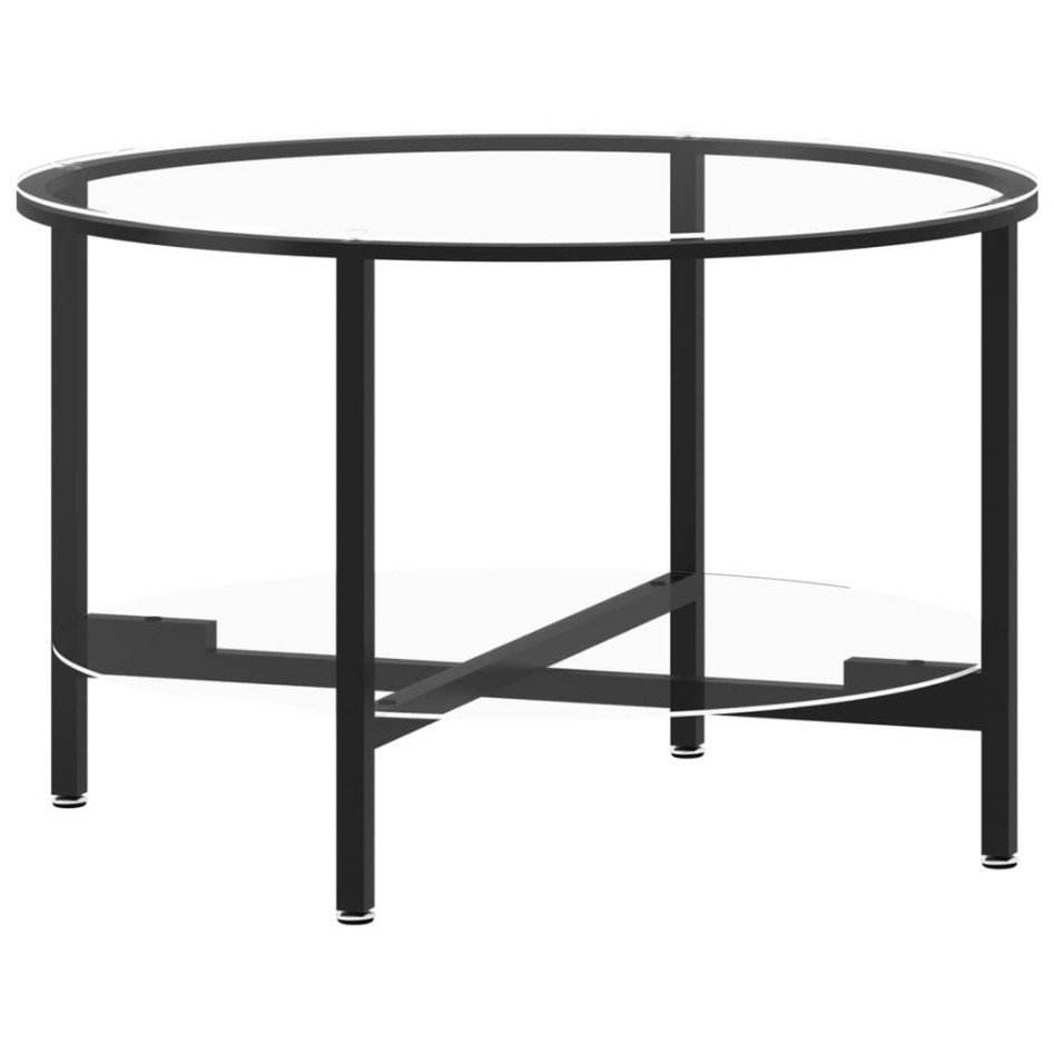 Mesa de centro vidrio templado negro y transparente 70