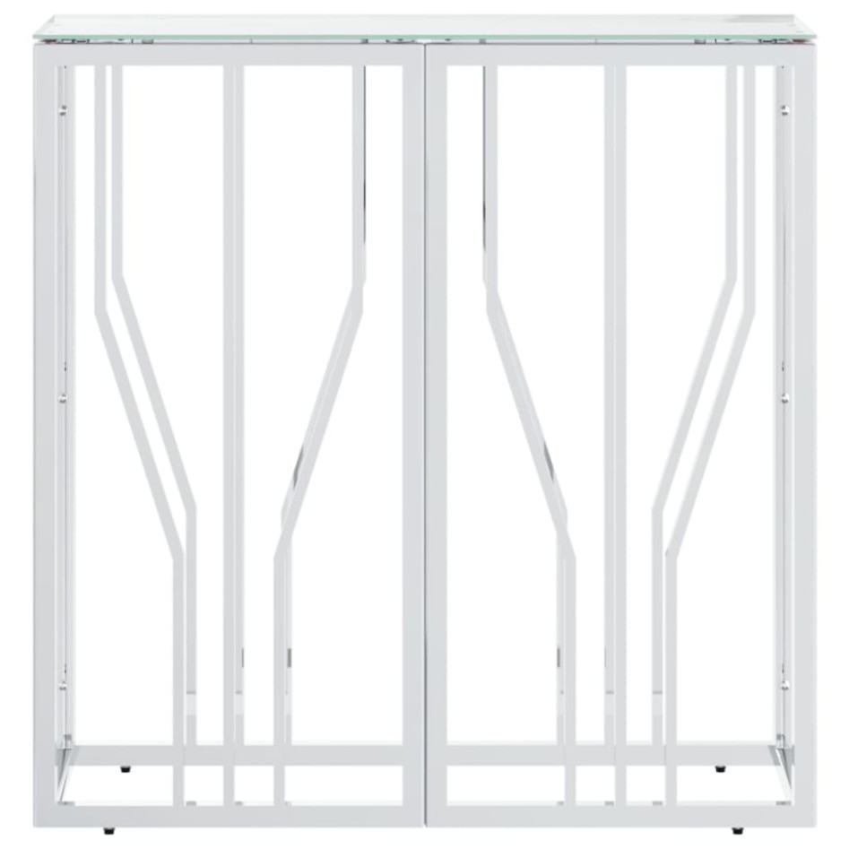 Mesa consola acero inoxidable y vidrio 70x30x70