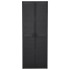 Armario de almacenaje de jardín ratán PP negro 65x45x172