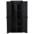 Armario de almacenaje de jardín ratán PP negro 65x45x172