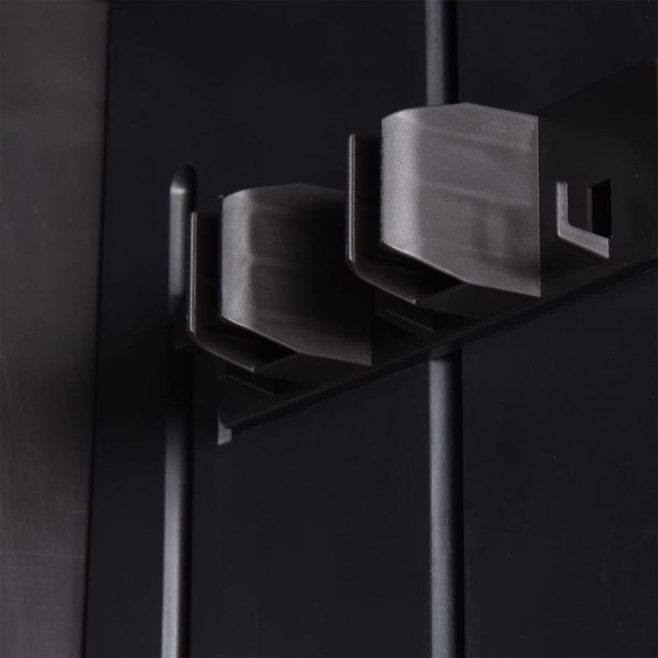 Armario de almacenaje de jardín ratán PP negro 65x45x172