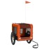 Remolque de bicicleta mascotas hierro tela Oxford naranja