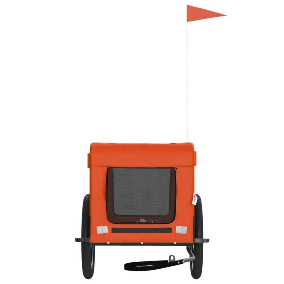 Remolque de bicicleta mascotas hierro tela Oxford naranja
