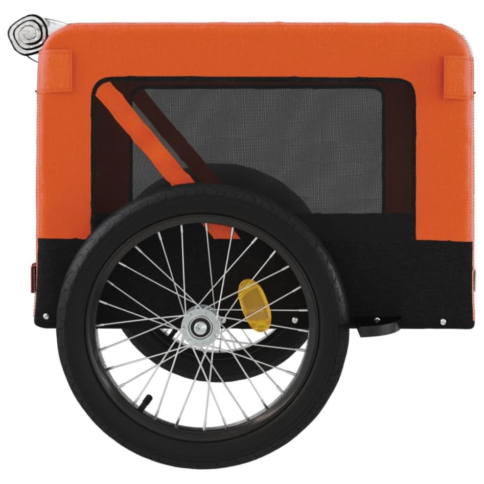 Remolque de bicicleta mascotas hierro tela Oxford naranja