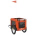 Remolque de bicicleta mascotas hierro tela Oxford naranja