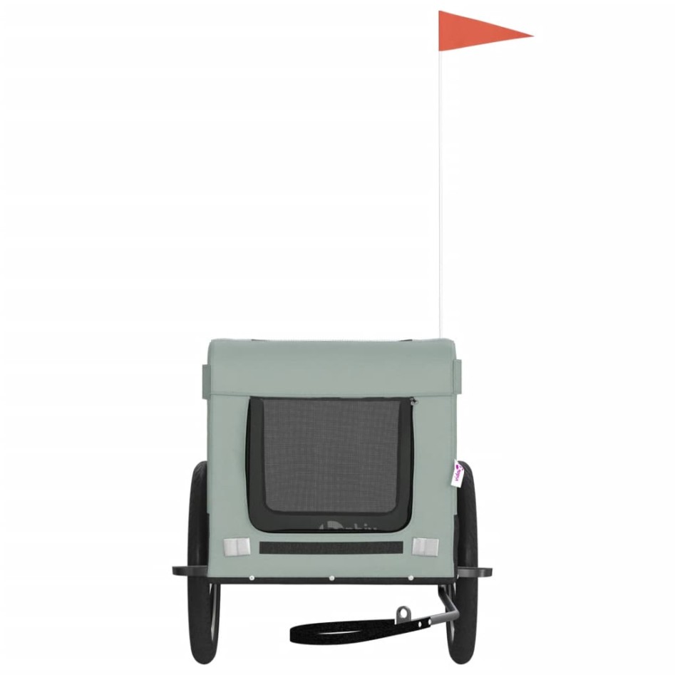 Remolque de bicicleta mascotas hierro tela Oxford gris