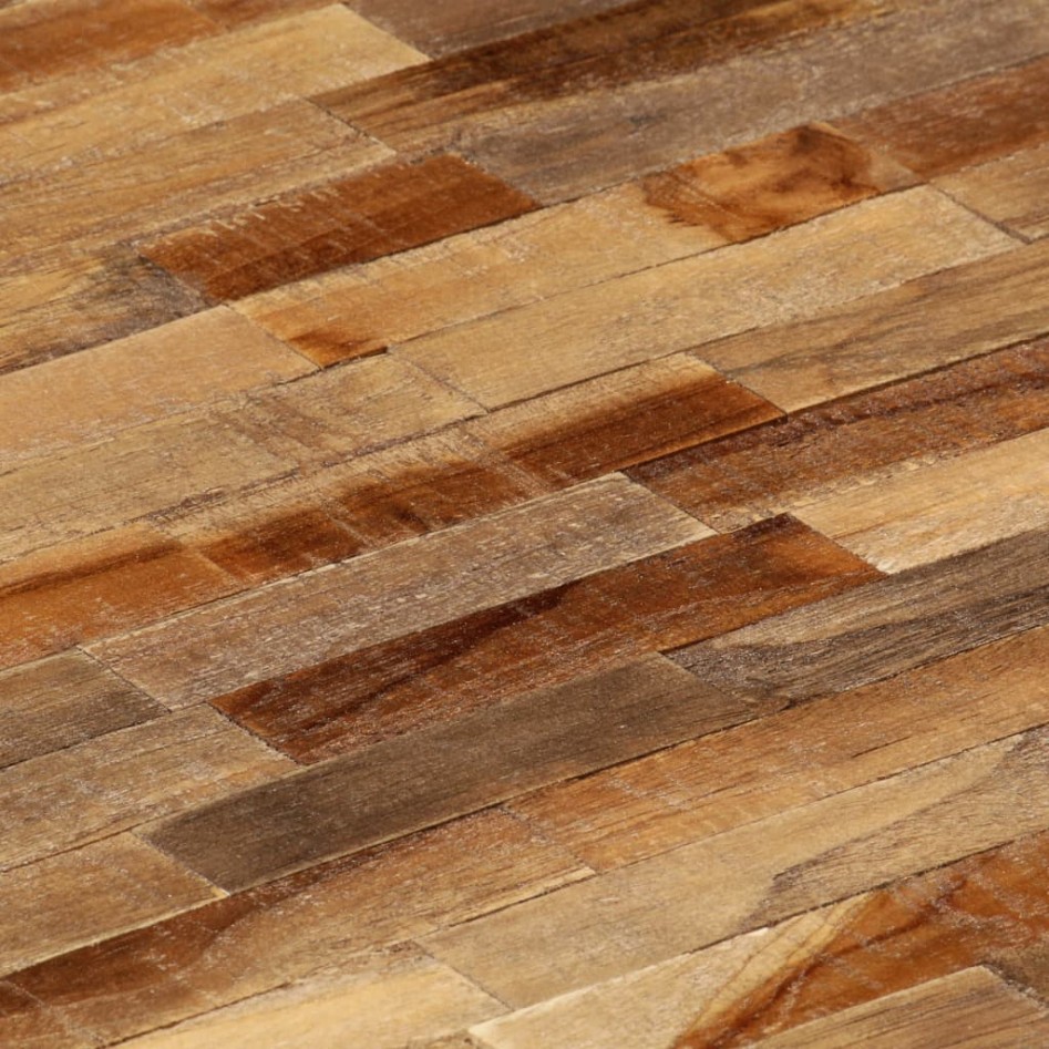 Mesa de centro ovalada de teca maciza reciclada 120x60x30