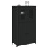 Aparador alto madera contrachapada negro 62x32x106,5