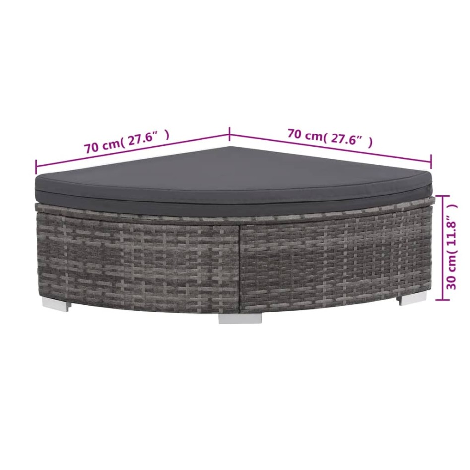 Set de sofás de jardín 6 piezas y cojines ratán sintético