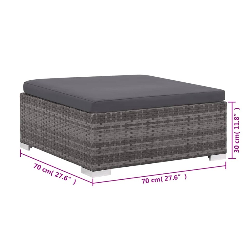 Set de sofás de jardín 6 piezas y cojines ratán sintético