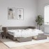 Sofá cama nido con cajones tela gris taupe 80x200