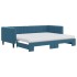Sofá cama nido con colchón terciopelo azul 90x200