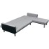 Sofá cama en forma de L tela negro y