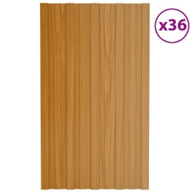 Panel de tejado acero galvanizado color madera 36 uds 80x45