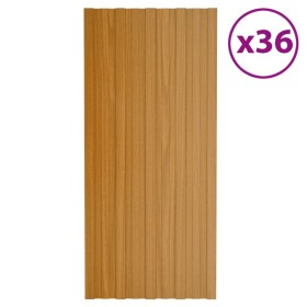 Panel de tejado acero galvanizado color madera 36 uds 100x45