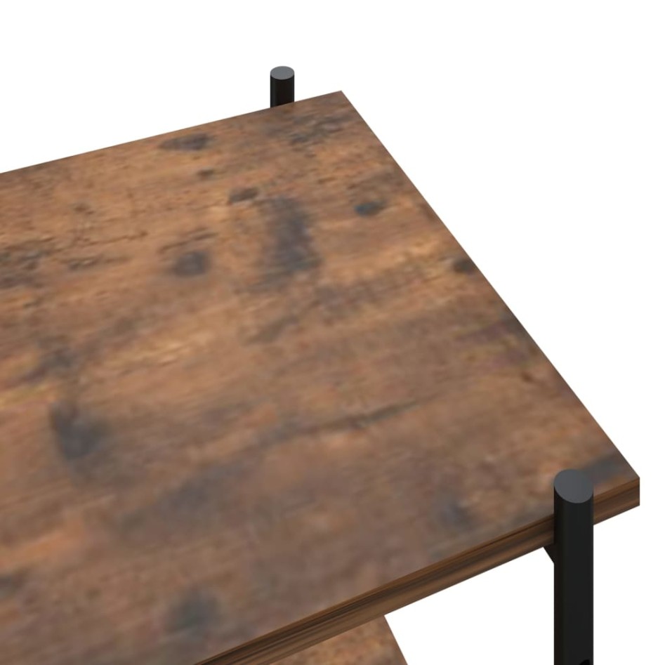 Estantería 5 niveles negra y madera oscura 80x40x163