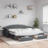 Sofá cama nido con cajones tela gris oscuro 90x200